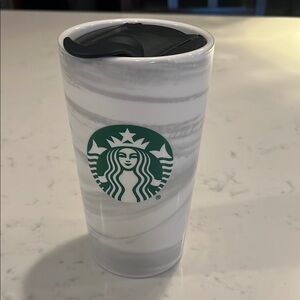 Starbucks 2020 Marble Ceramic Travel Tumbler Mug With Lid 12oz